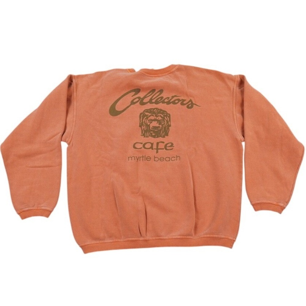VTG Authentic Pigment Sweatshirt Mens XL Orange Collectors Cafe Lion Russia